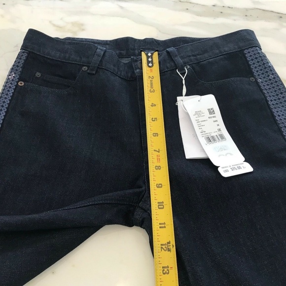 ESCADA SPORT LINDA BLUE SEQUINS CROPPED JEANS SIZE US 8 / 38 NWOTS! - Picture 14 of 16